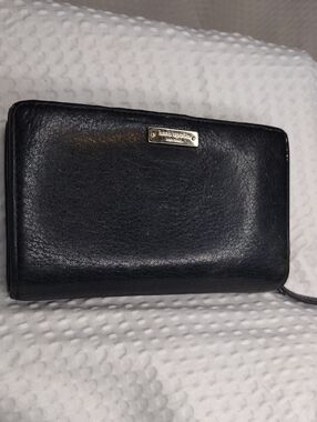kate spade Black Leather Bifold Wallet With Storybook Lining